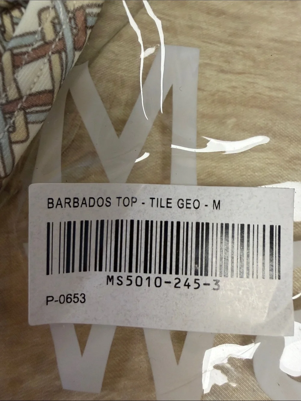 MONDAY SWIMWEAR BARBADOS TOP TILE GEO - M